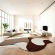 Handcrafted Brown Organic Abstract Living Room Rug